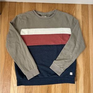 Marine Layer Men’s Colorblock Crewneck Sweater — Olive, Rust, Navy